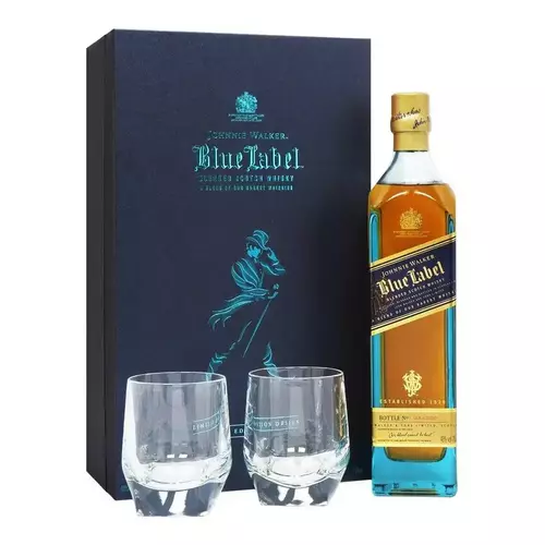 Johnnie Walker Blue 0.7l 40% + Szklanki